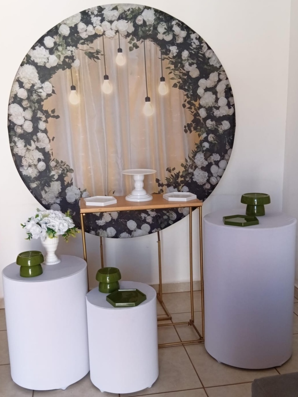 Kit Ouro - Floral Verde Com Lâmpada - PEGUE E MONTE - ALEGRIA CORES