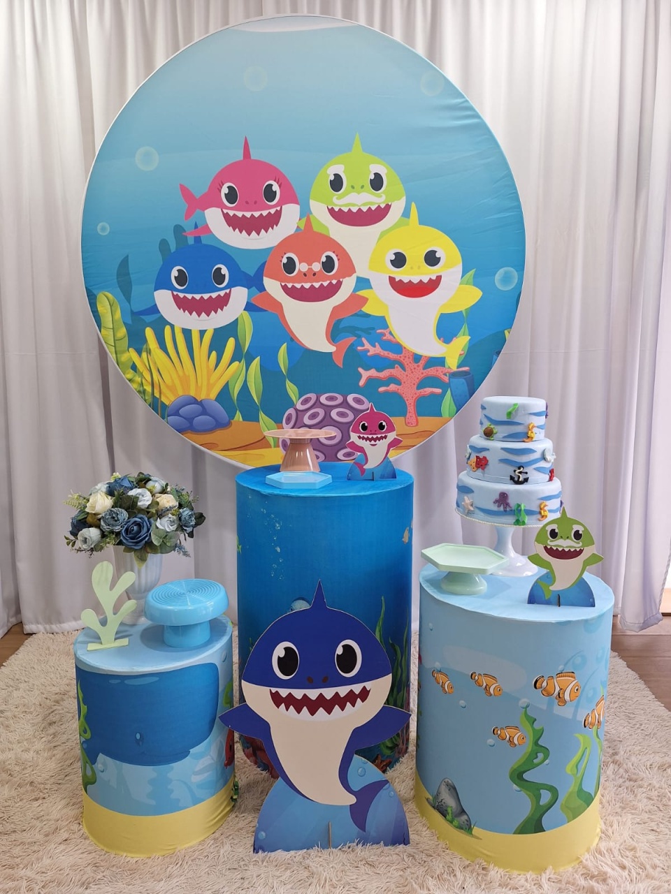 Baby Shark - Prata - Decorações Ale Ramos