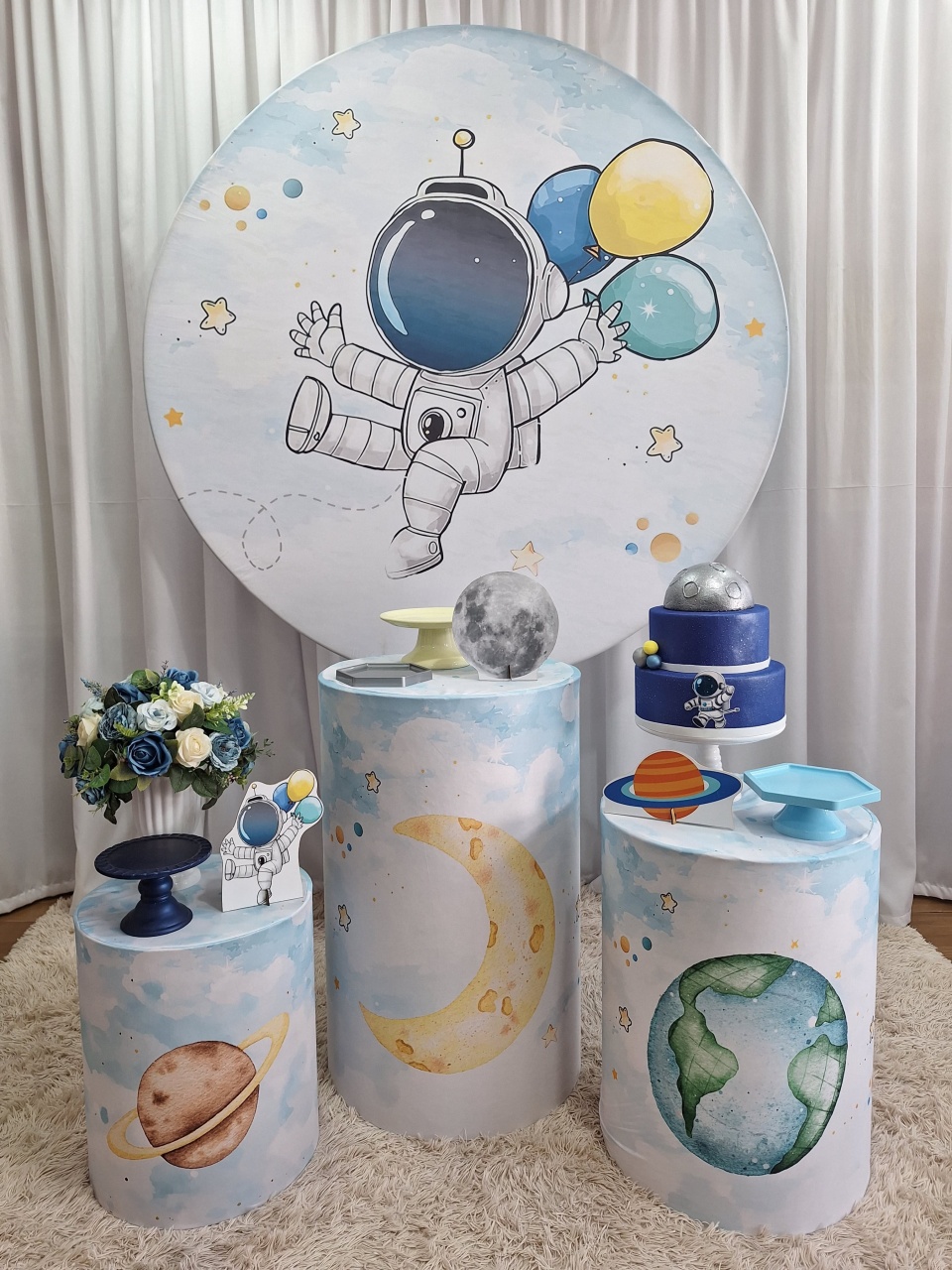 Kit Astronauta Prata - Decorações Ale Ramos
