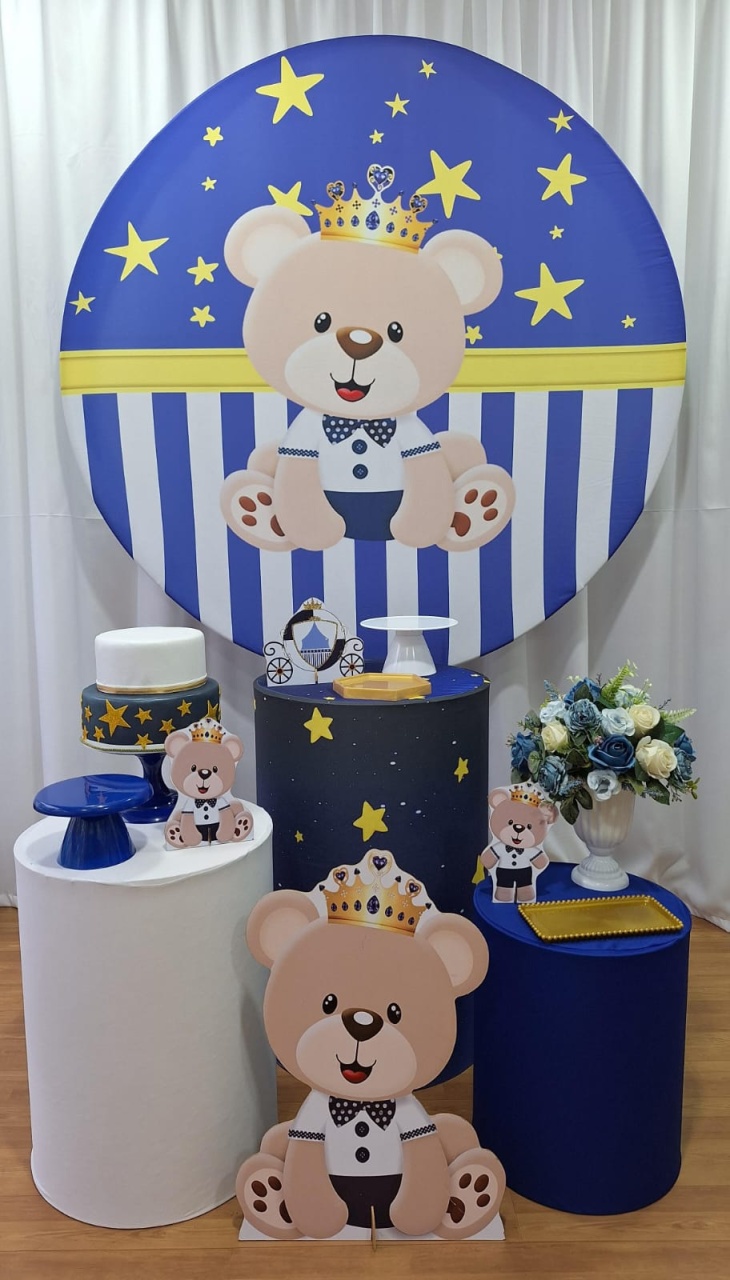 Ursinho Príncipe - Prata - Decorações Ale Ramos
