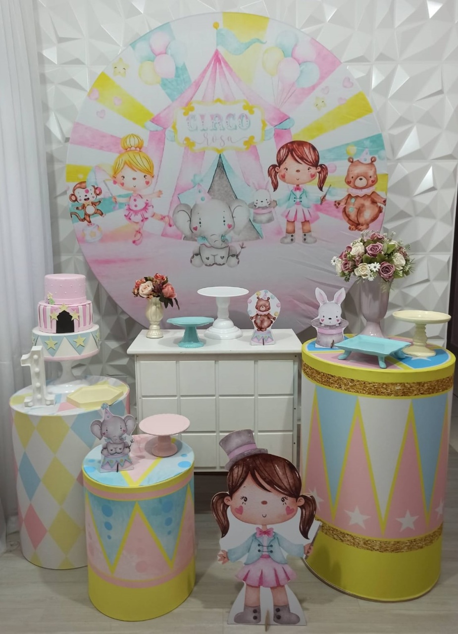 Circo Rosa - Ouro - Decorações Ale Ramos