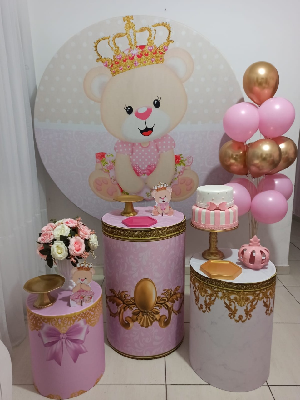 Ursinha Princesa - Prata - Decorações Ale Ramos