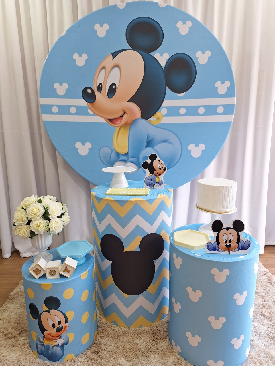 Michey Baby - Prata - Decorações Ale Ramos