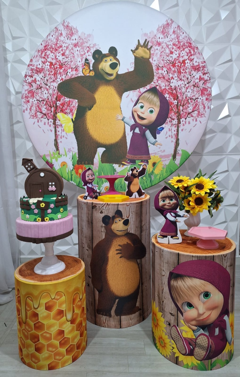 Masha E O Urso - Prata - Decorações Ale Ramos