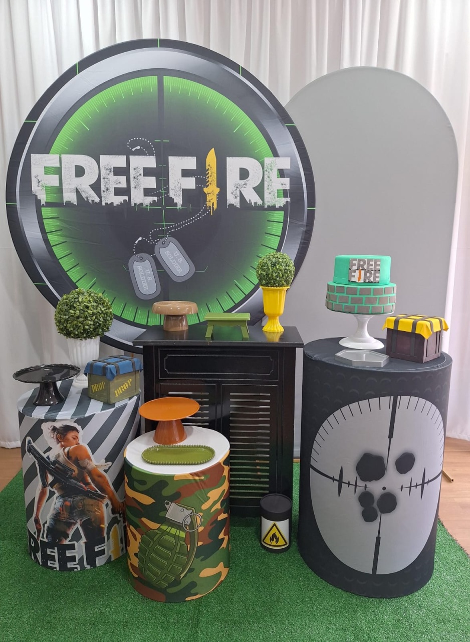 Free Fire - Diamante - Decorações Ale Ramos