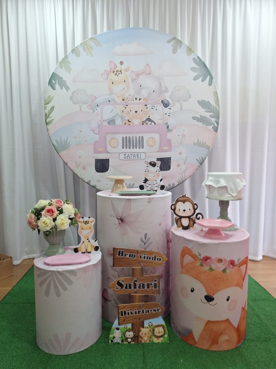 Safari Menina - Prata - Decorações Ale Ramos