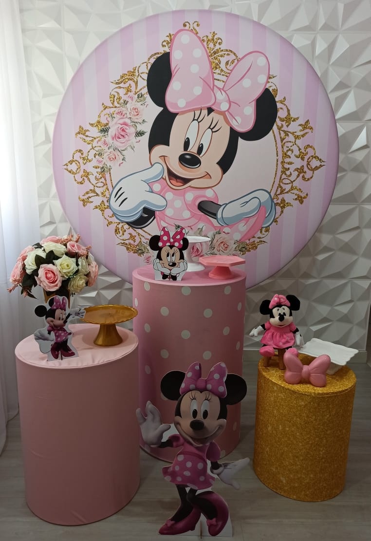 Minnie Rosa - Prata 1 - Decorações Ale Ramos