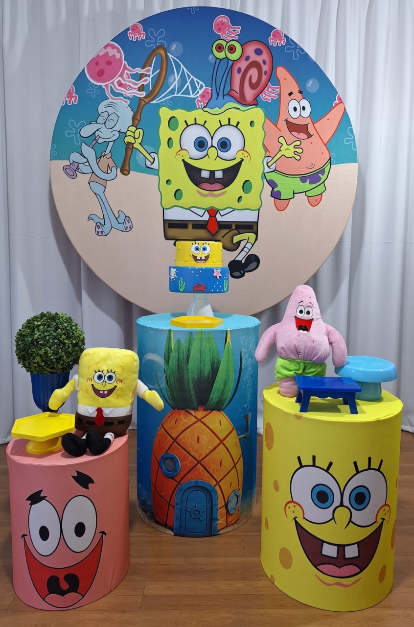 Bob Esponja - Prata - Decorações Ale Ramos