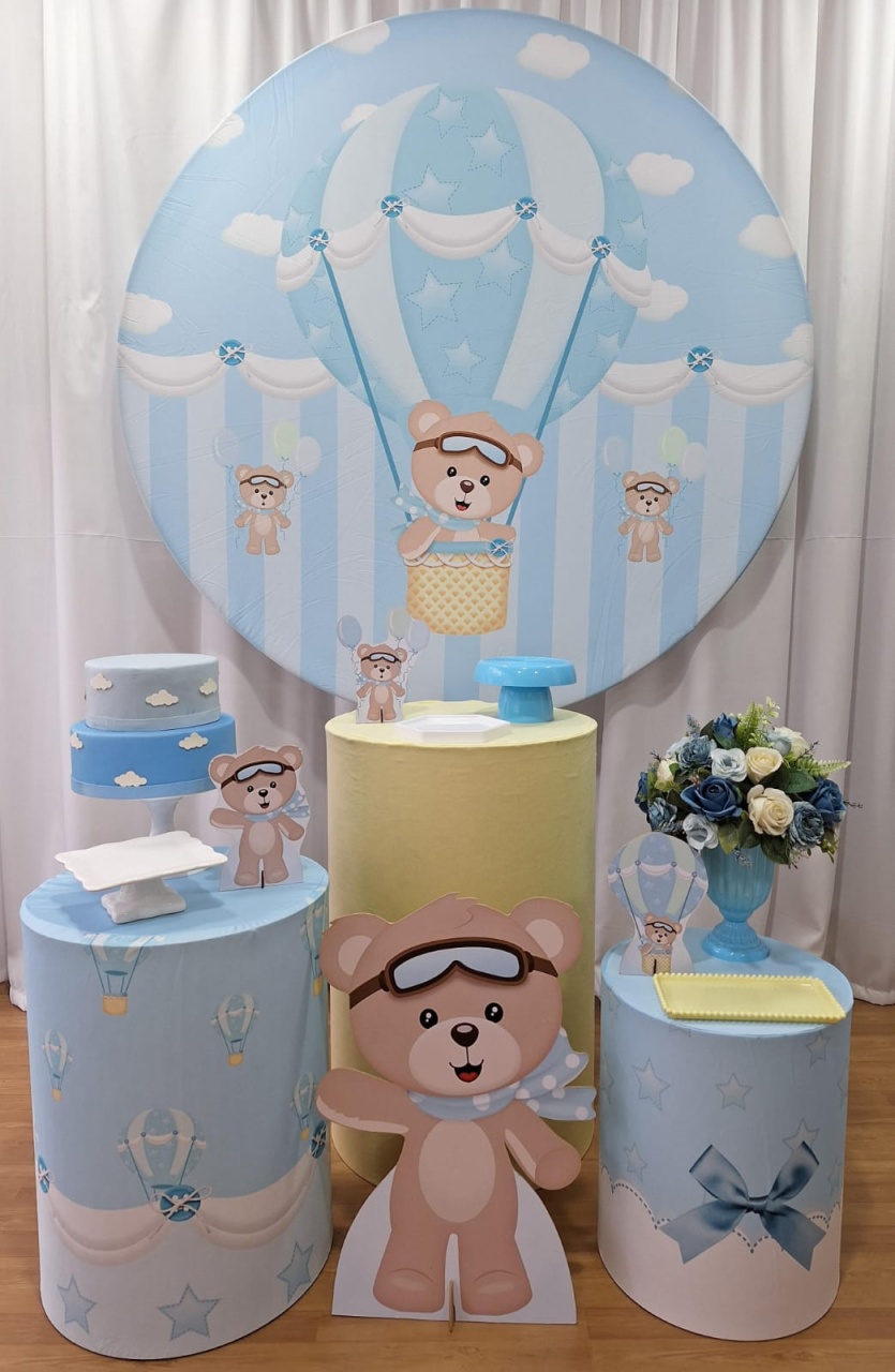 Ursinho Baloeiro - Prata - Decorações Ale Ramos