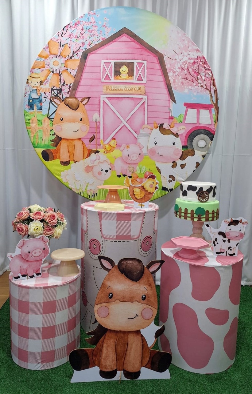 Fazendinha Rosa - Prata - Decorações Ale Ramos
