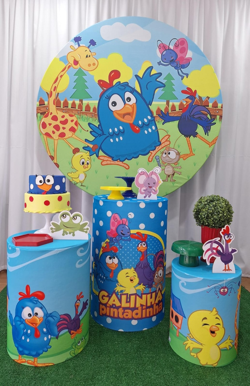 Galinha Pintadinha - Prata - Decorações Ale Ramos