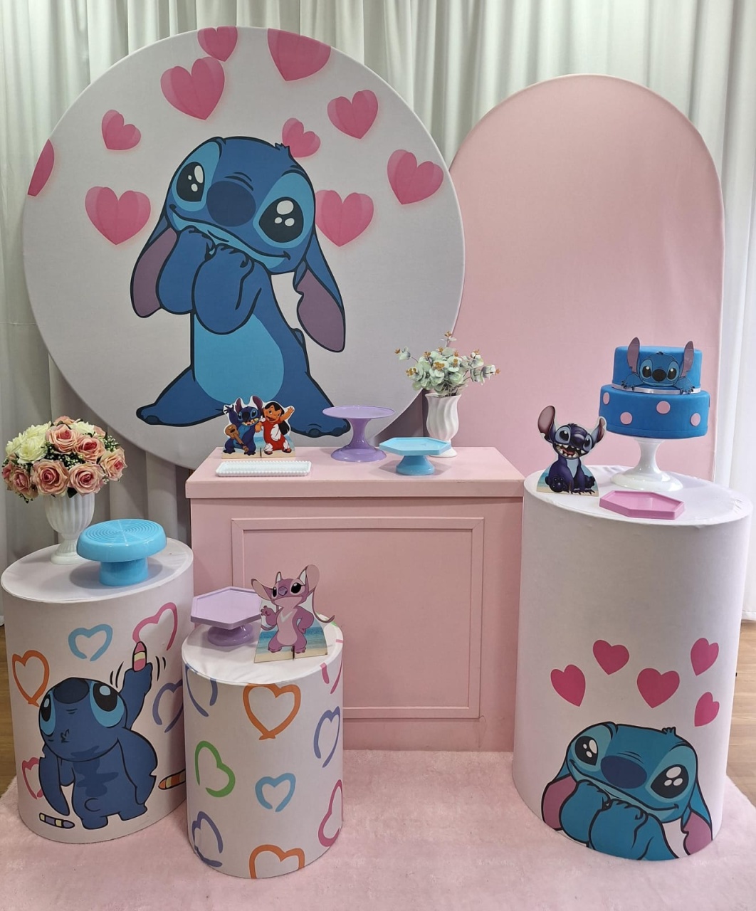 Stitch Rosa - Diamante - Decorações Ale Ramos