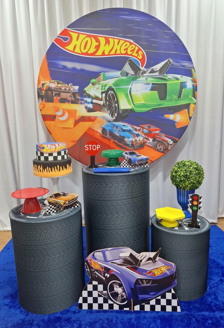 Hot Wheels - Prata - Decorações Ale Ramos
