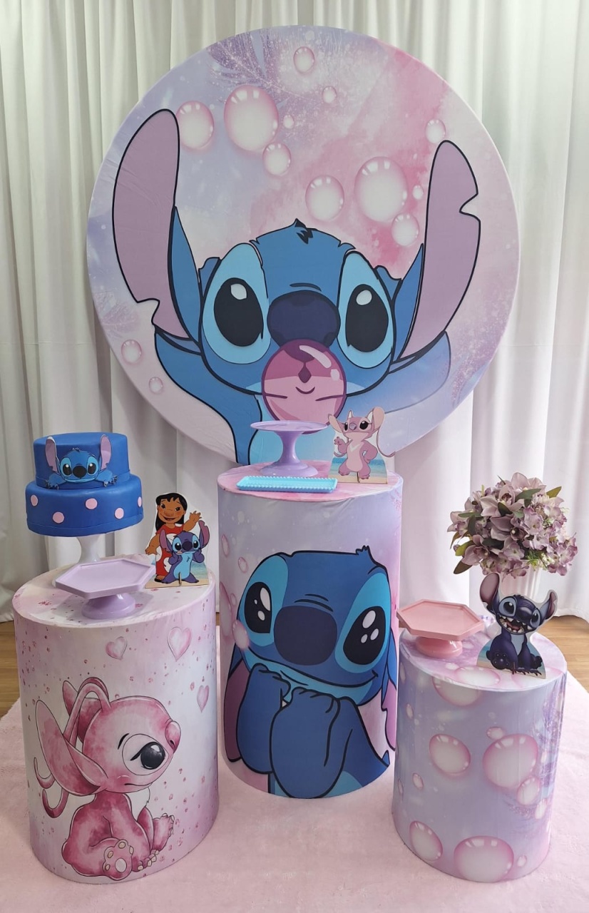 Stitch Lilás - Prata - Decorações Ale Ramos