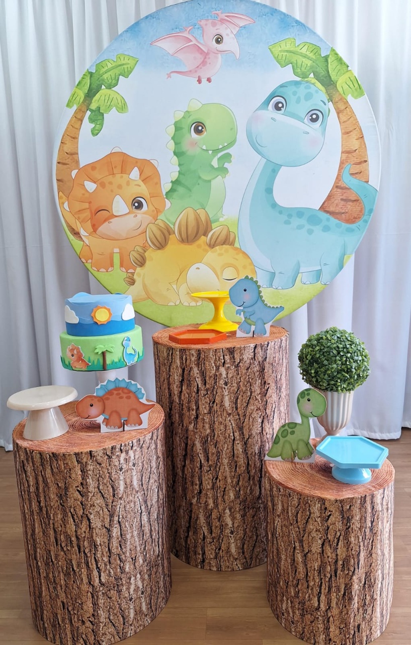 Dino Baby - Prata - Decorações Ale Ramos