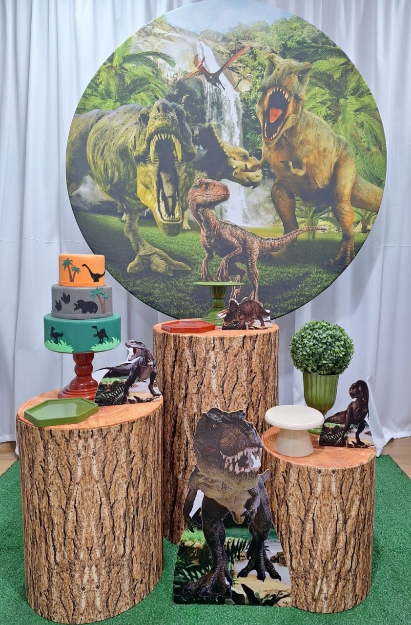 Dinossauro - Prata - Decorações Ale Ramos