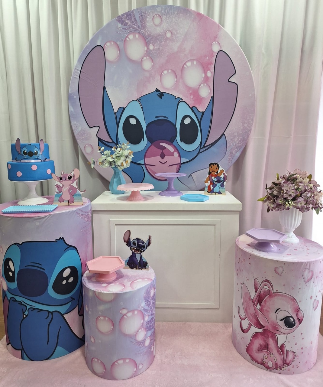 Stitch Lilás - Ouro - Decorações Ale Ramos