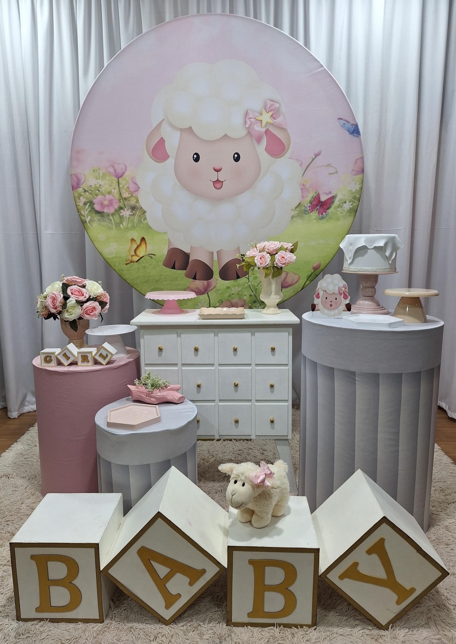 Ovelha Rosa - Ouro - Decorações Ale Ramos