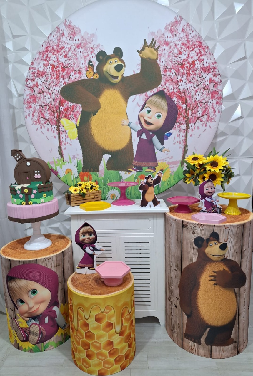 Mashae O Urso - Ouro - Decorações Ale Ramos