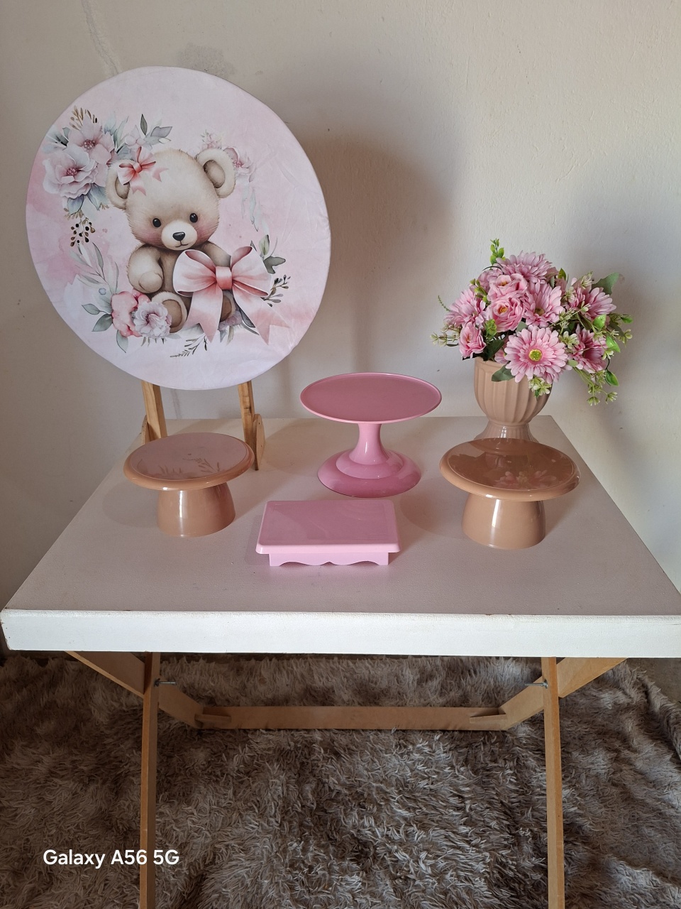 Chá de Bebê Ursinho Rosa - Bola Boneca Decorações