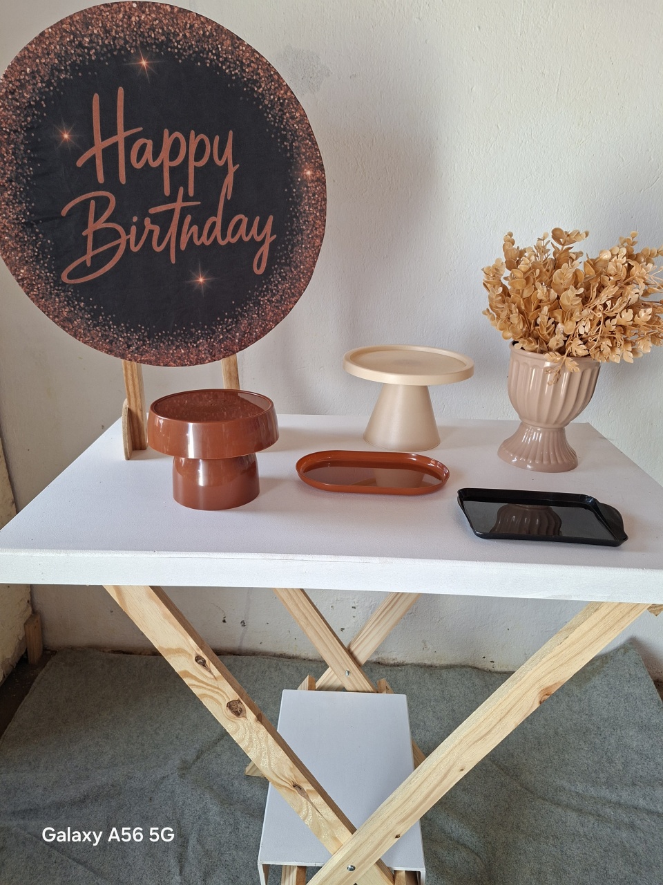 Happy Birthday Preto E Terracota - Bola Boneca Decorações