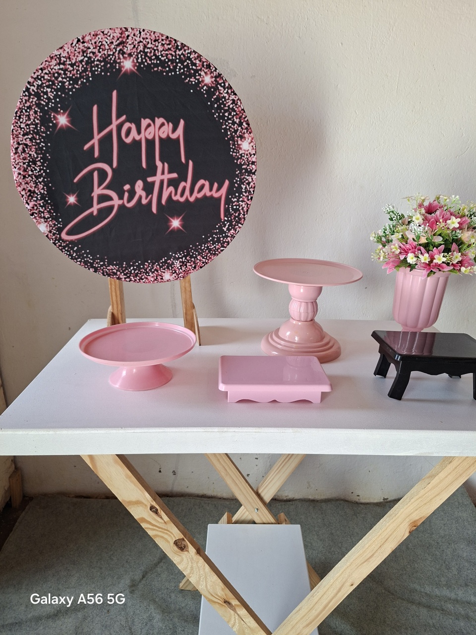 Happy Birthday Preto E Rosa - Bola Boneca Decorações