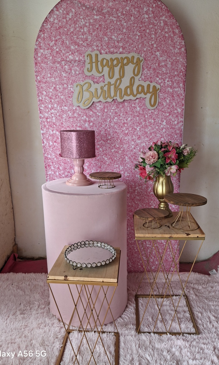 Rosa Com Gliter Ii - Bola Boneca Decorações