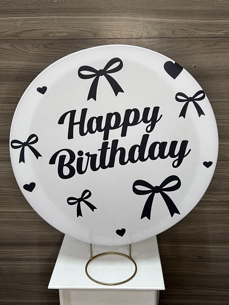 Mini Painel Happy Birthday Preto E Branco - Decorações Mundo dos Sonhos