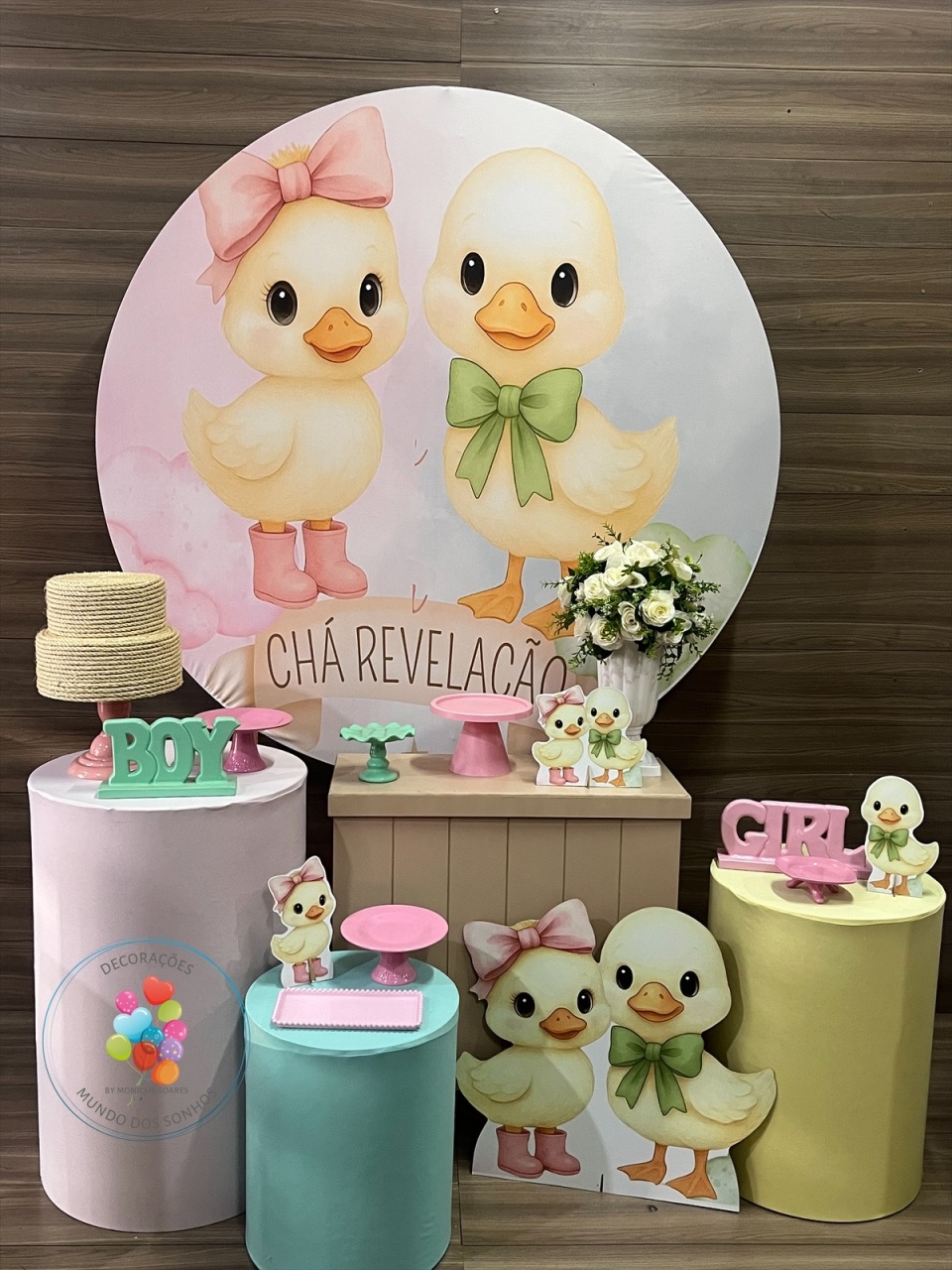 Pegue Monte Chá Revelação  - Decorações Mundo dos Sonhos