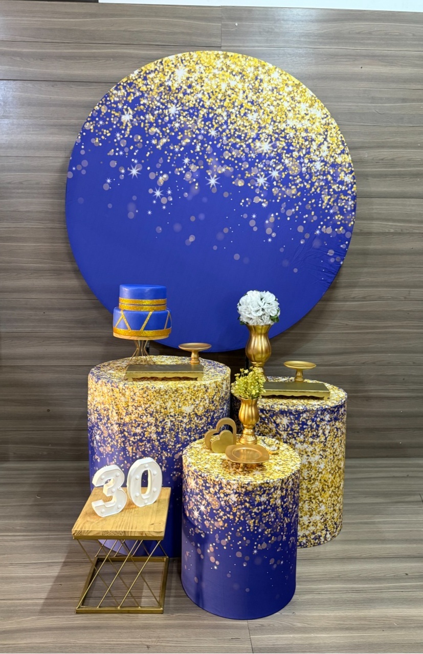 Azul Com Dourado - Decorações Mundo dos Sonhos
