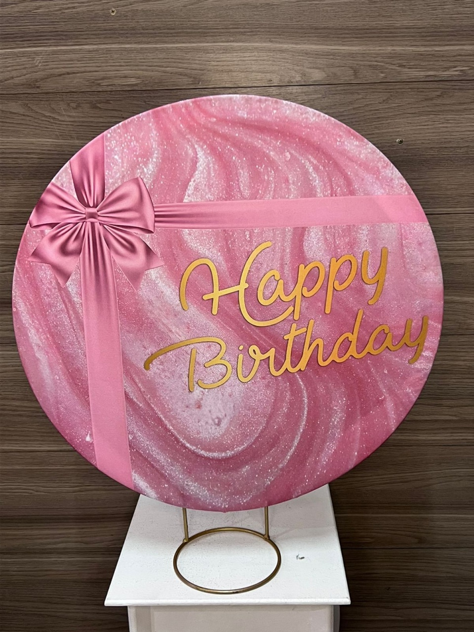 Mini Painel Happy Birthday Rosa - Decorações Mundo dos Sonhos