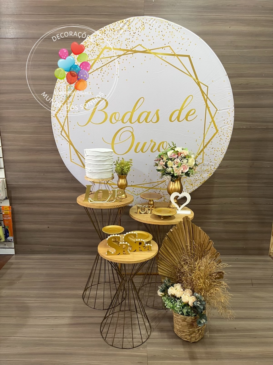 Bodas de Ouro - Decorações Mundo dos Sonhos