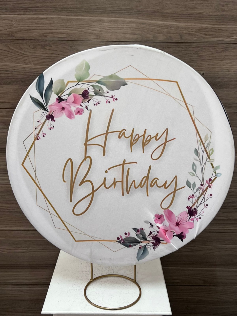 Mini Painel Happy Birthday Flores - Decorações Mundo dos Sonhos