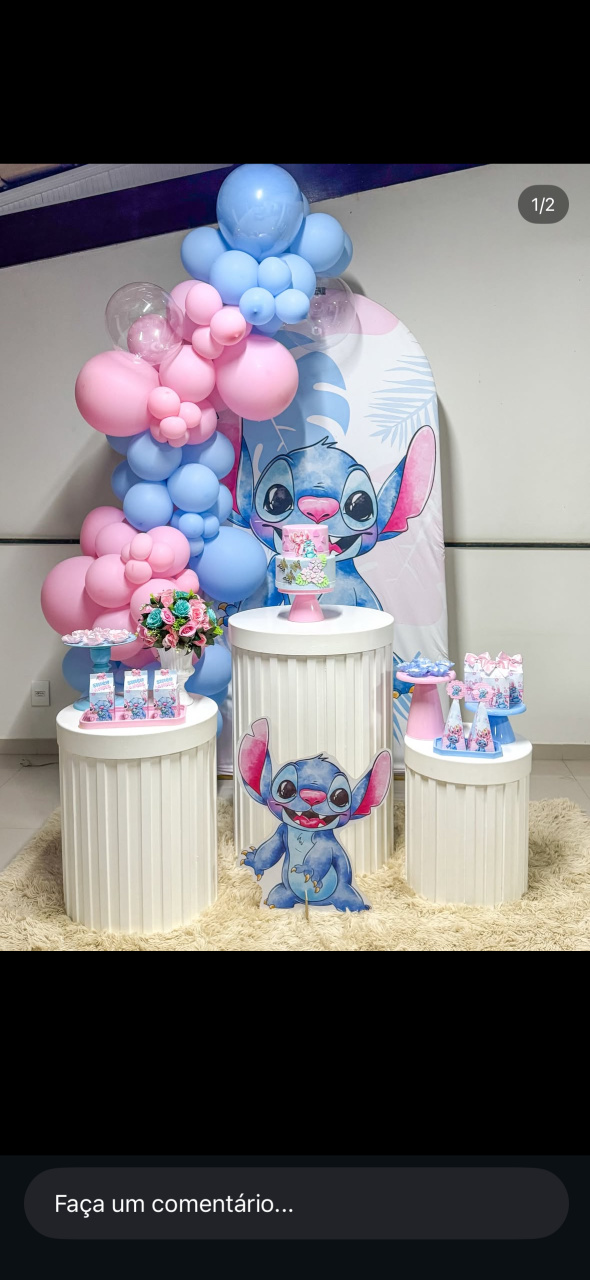 Decoração Stitch Minimalista  - Lara Art Festas
