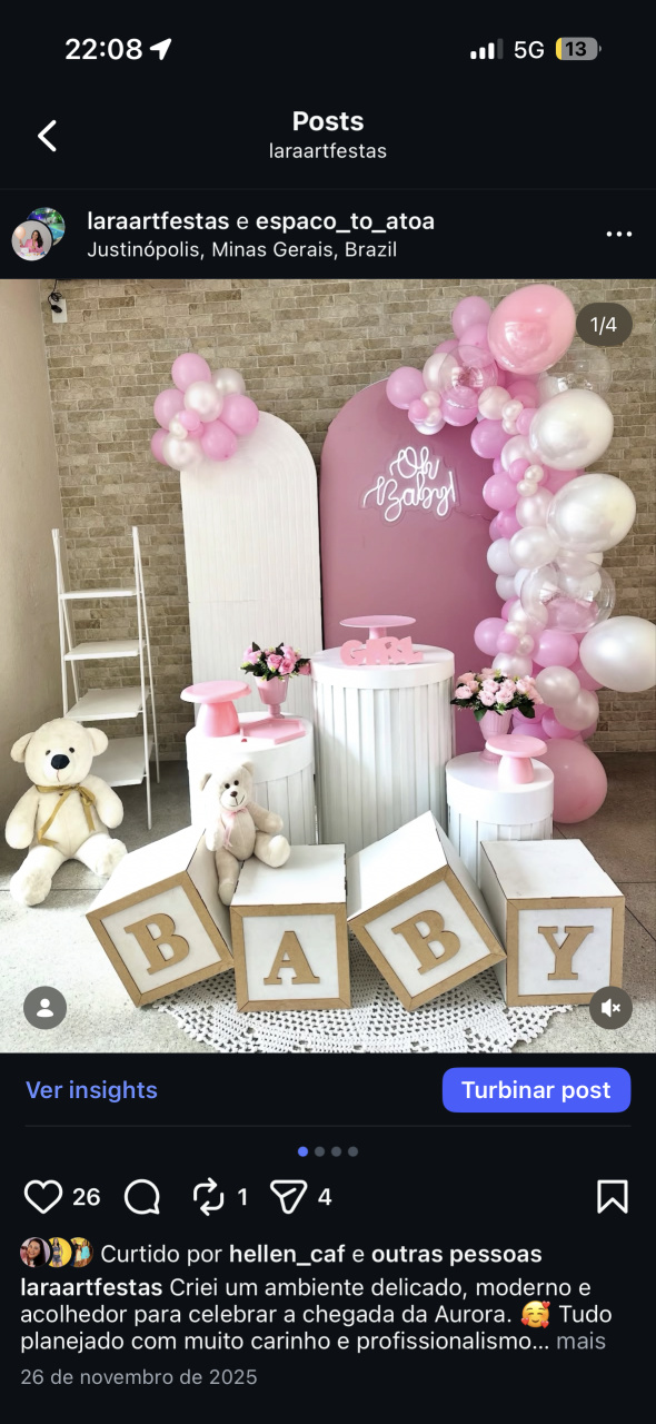 Decoração Cha de Bebê Menina Rosa - Lara Art Festas