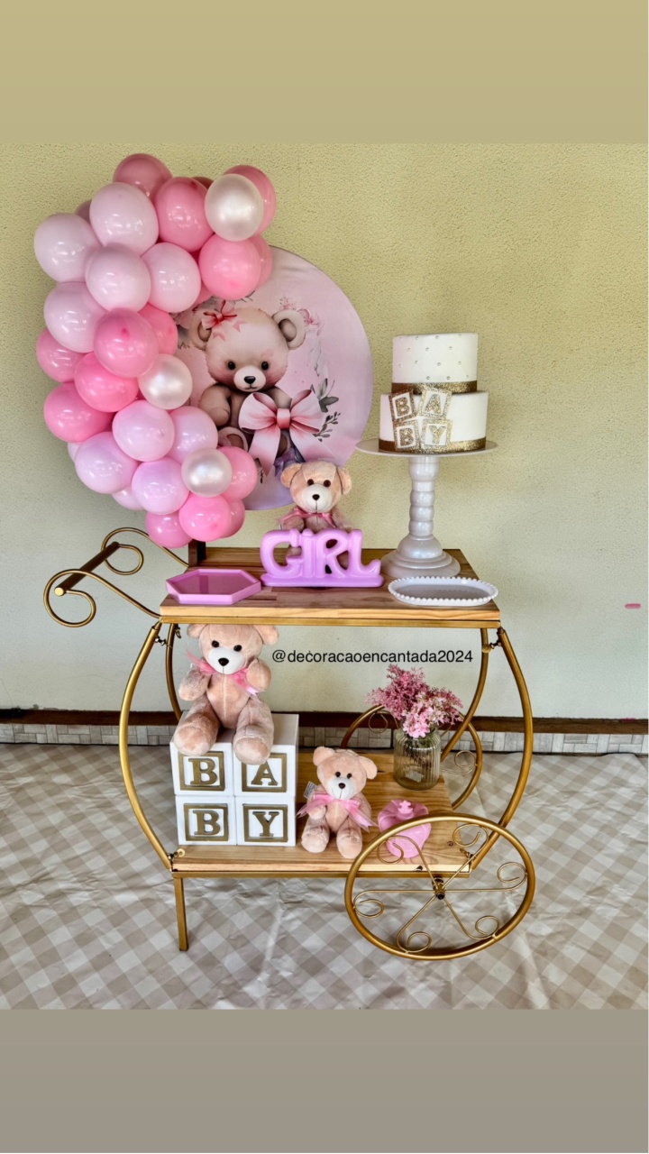 Chá Bebê Carrinho Elegante - decoracaoencantada2024
