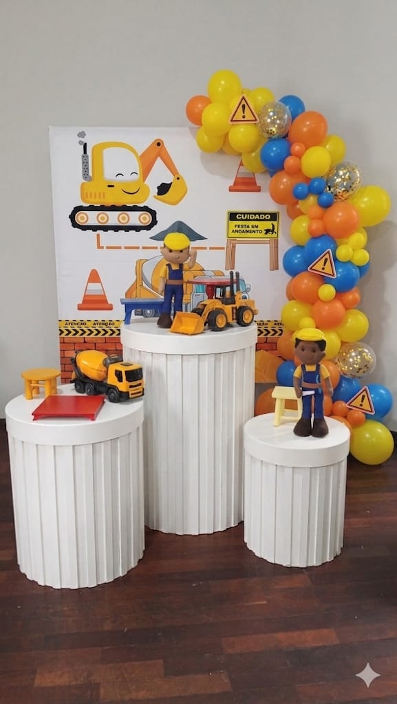 Kit Pegue E Monte Construtor/Trator - Tania  Marques Decorações 