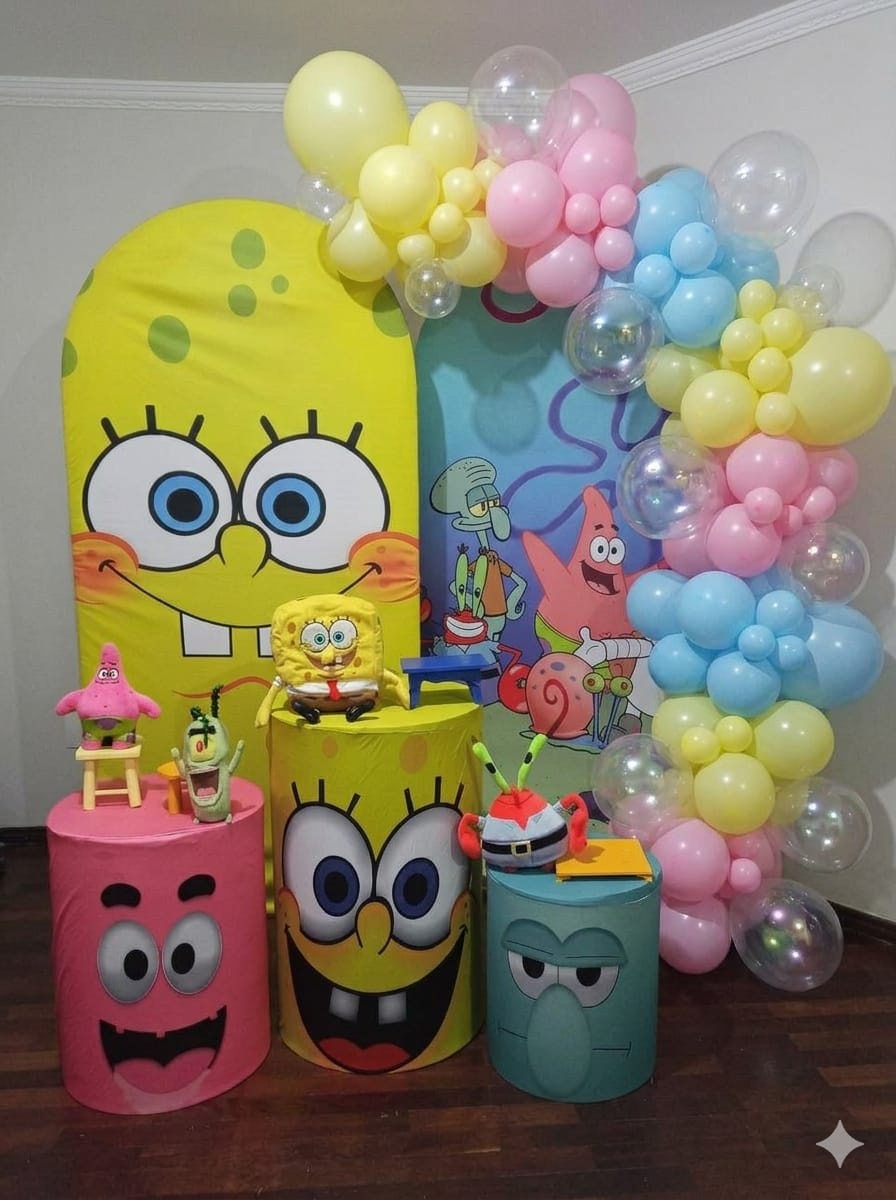 Kit Pegue E Monte Bob Esponja 1 - Tania  Marques Decorações 