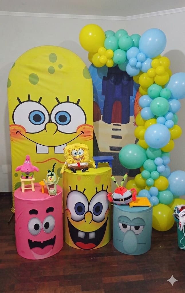 Kit Pegue E Monte Bob Esponja 3 - Tania  Marques Decorações 