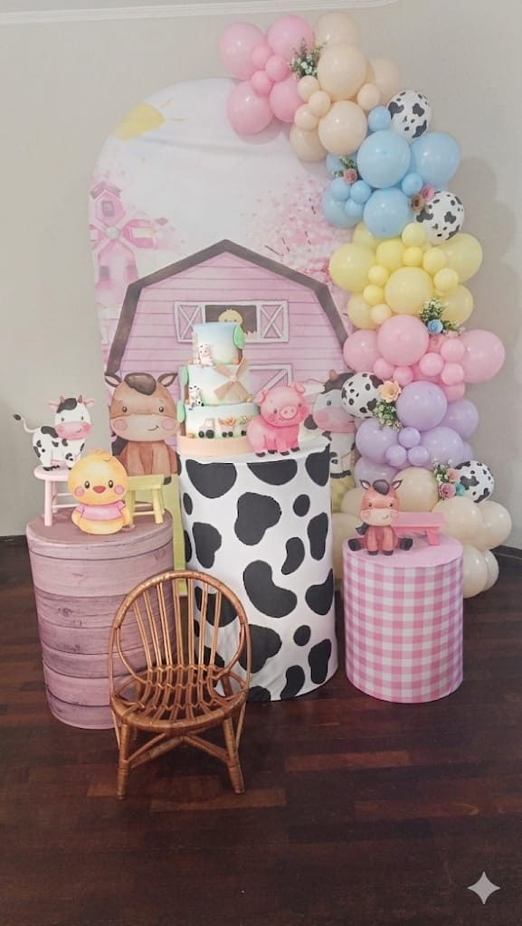 Kit Pegue E Monte Fazendinha Rosa 3 - Tania  Marques Decorações 