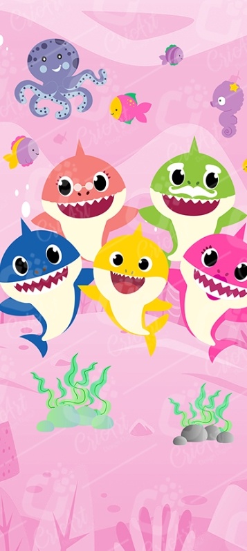Painel Vertical 2,20 X 1,30M Baby Shark Menina - Tania  Marques Decorações 