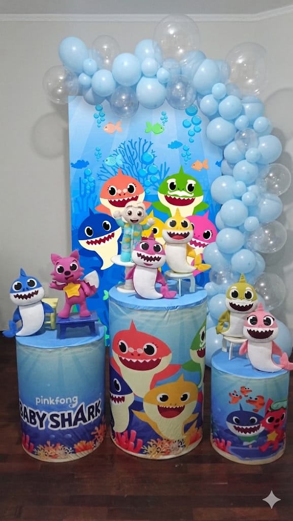 Kit Pegue E Monte Baby Shark Menino - Tania  Marques Decorações 