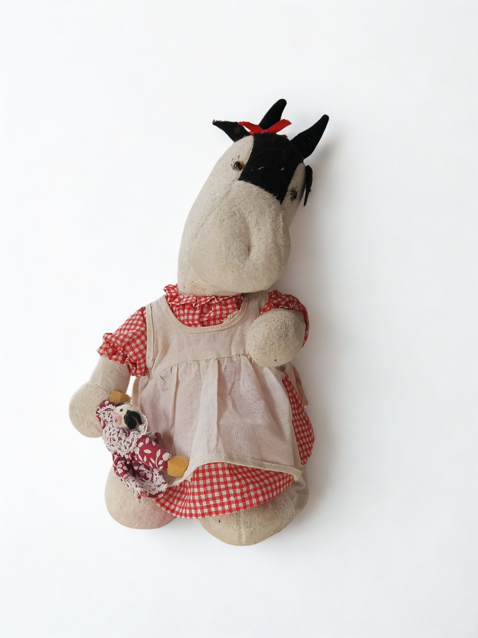 Vaquinha Em Algodão, Vestido Vermelho - Tania  Marques Decorações 