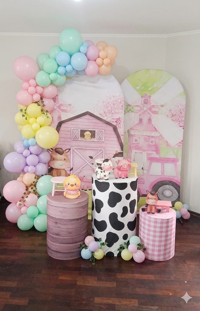 Kit Pegue E Monte Fazendinha Rosa 2 - Tania  Marques Decorações 