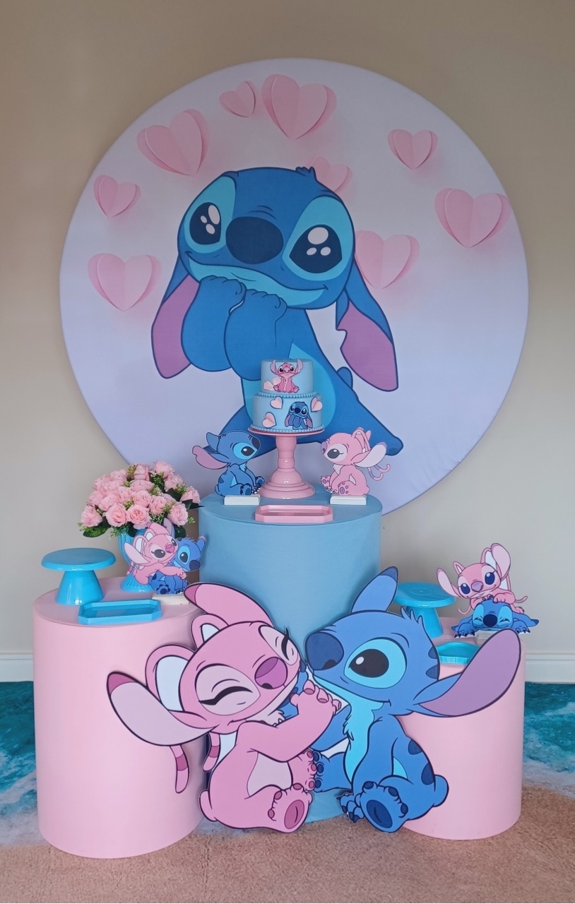 Stich Corações Bronze - Decorecomcarinho