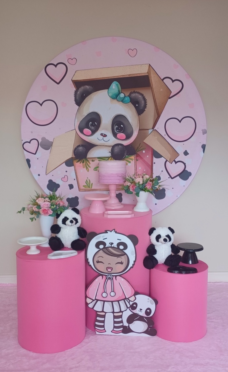 Panda Rosa Bronze - Decorecomcarinho