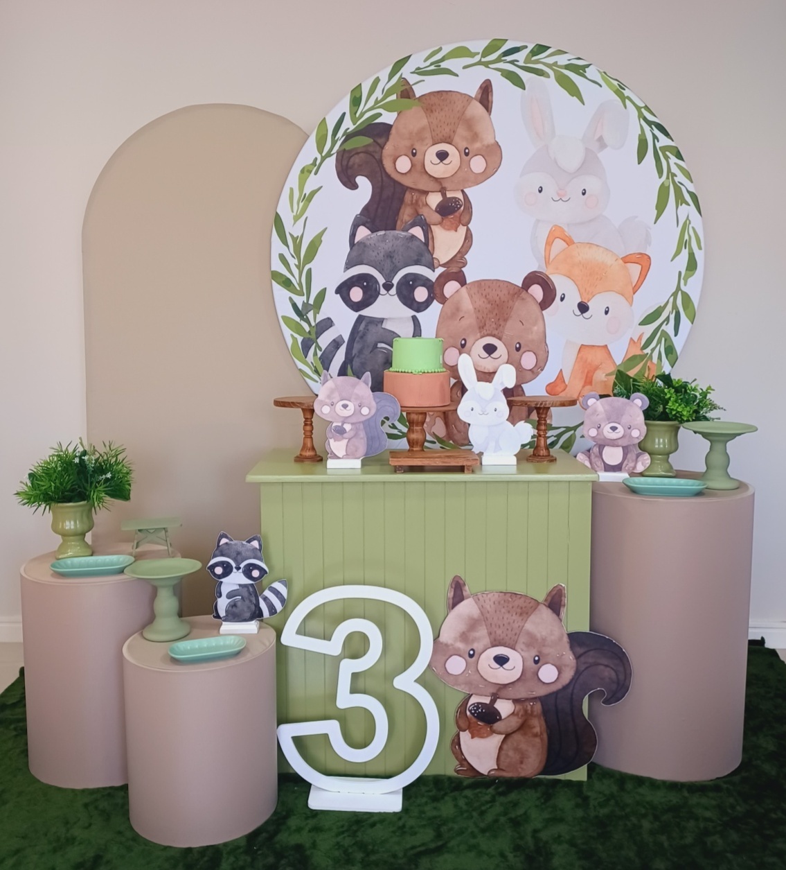 Animais Do Bosque Bege Ouro - Decorecomcarinho