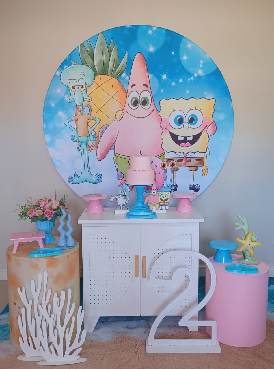 Bob Esponja Rosa Prata - Decorecomcarinho