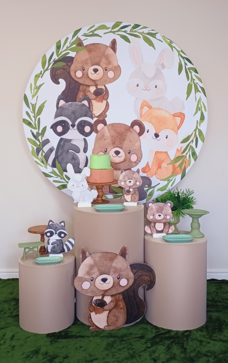 Animais Do Bosque Bege Bronze - Decorecomcarinho