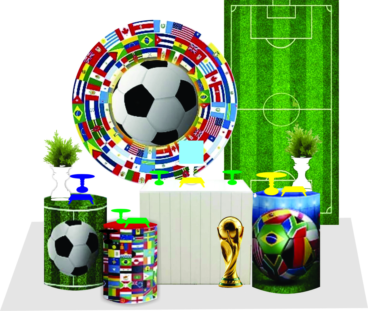 Copa Do Mundo Ouro - Decorecomcarinho
